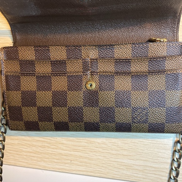 Louis Vuitton Vintage Damier Ebene Canvas Sarah Wallet EUC - Picture 9 of 15